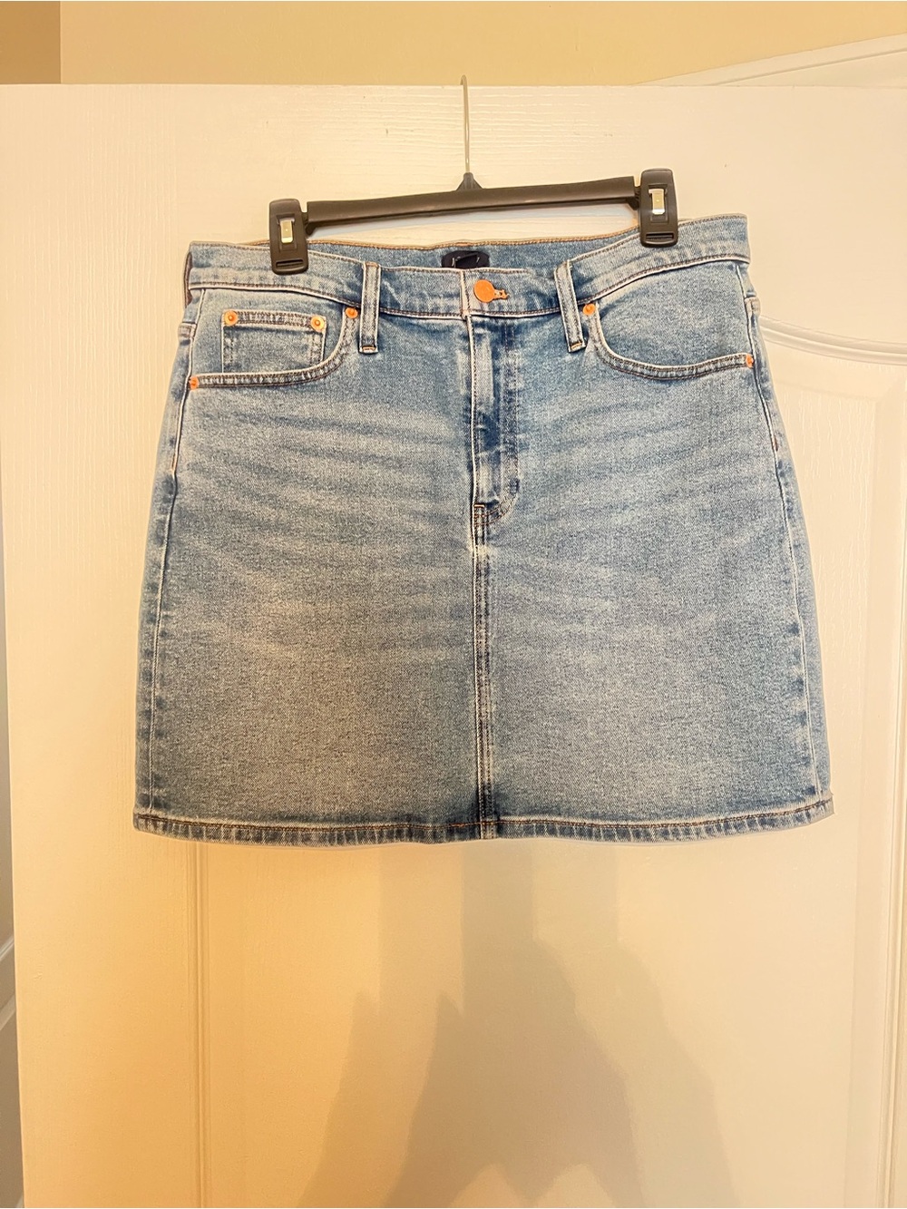 J. Crew Light Blue Denim A-Line Mini Skirt